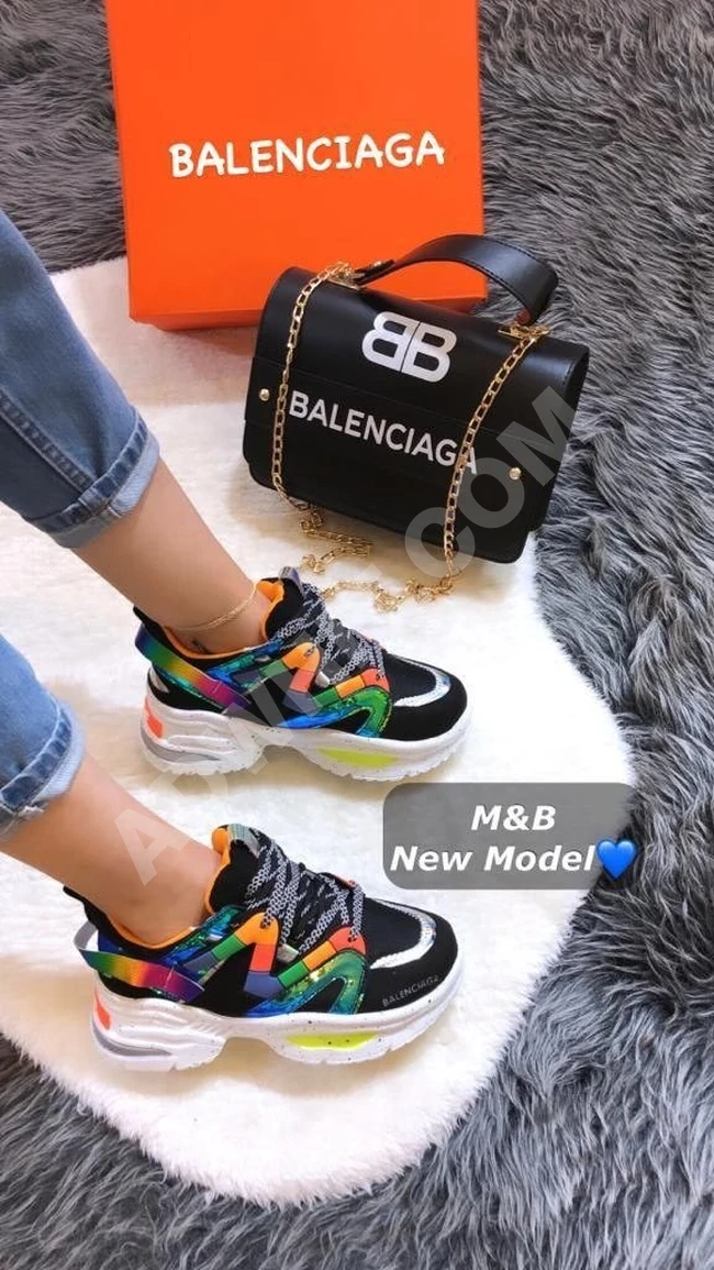 طقم حذاء مع حقيبة نسائي 