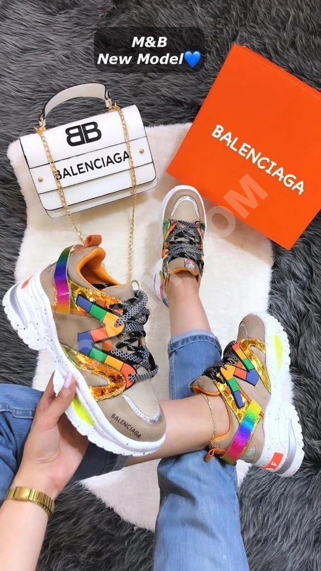 طقم حذاء مع حقيبة نسائي 