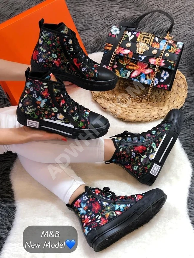 طقم حذاء مع حقيبة نسائي 