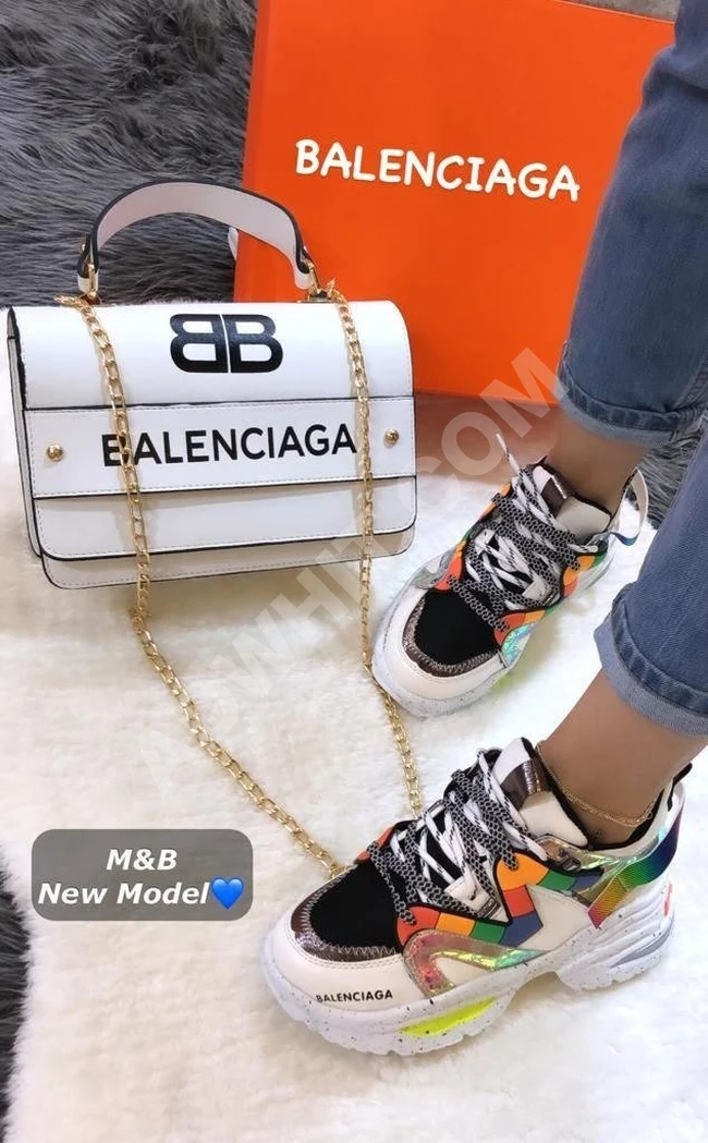 طقم حذاء مع حقيبة نسائي 