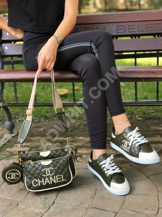 طقم حذاء سبور مع حقيبة نسائي 