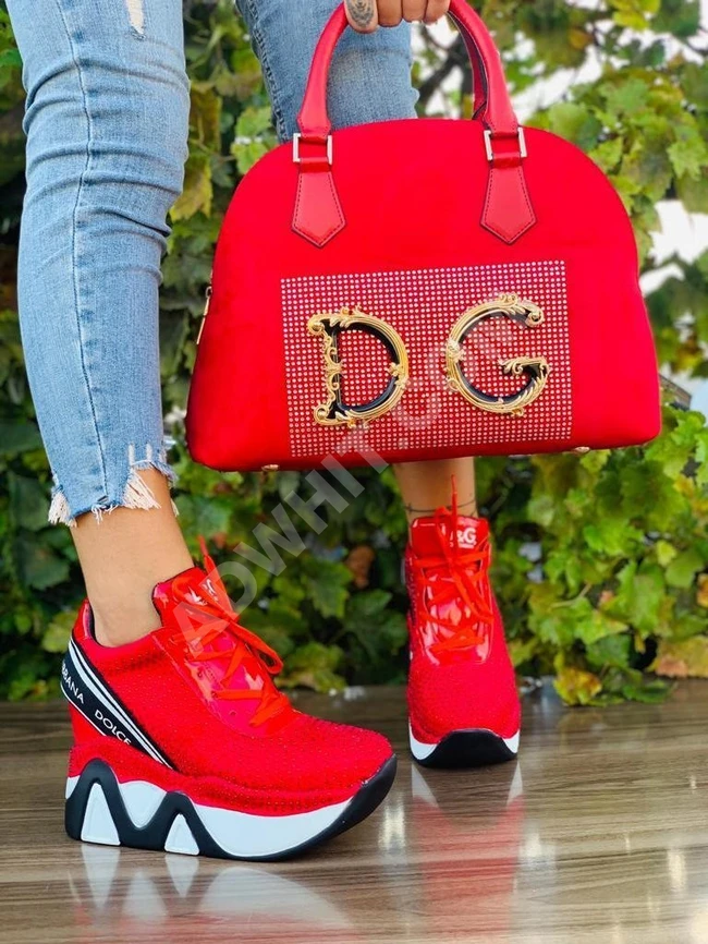 طقم حذاء مع حقيبة نسائي 