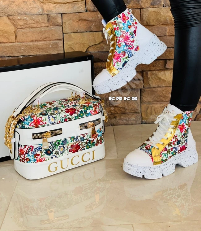 طقم حذاء مع حقيبة نسائي 