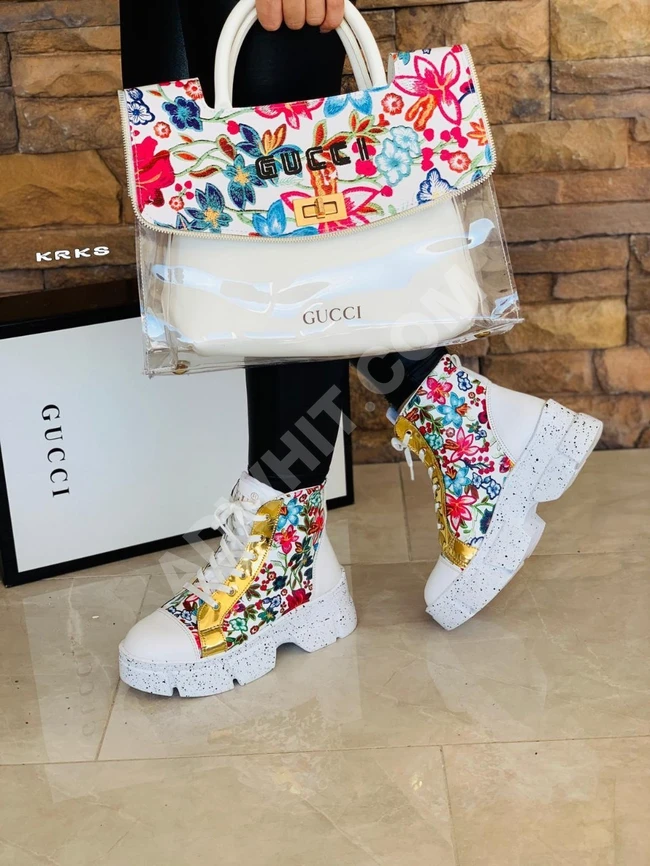 طقم حذاء مع حقيبة نسائي 