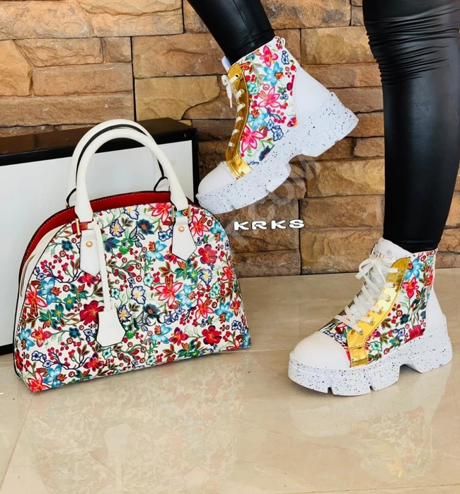 طقم حذاء مع حقيبة نسائي 