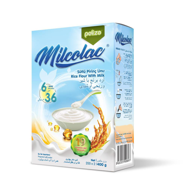 Milcolac Rice Flour With Milk Baby Food / ميلكولاك طحين الأرز مع حليب (طعام الأطفال)