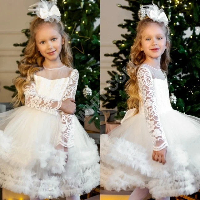 فستان بناتي مع اكسسوار للشعر