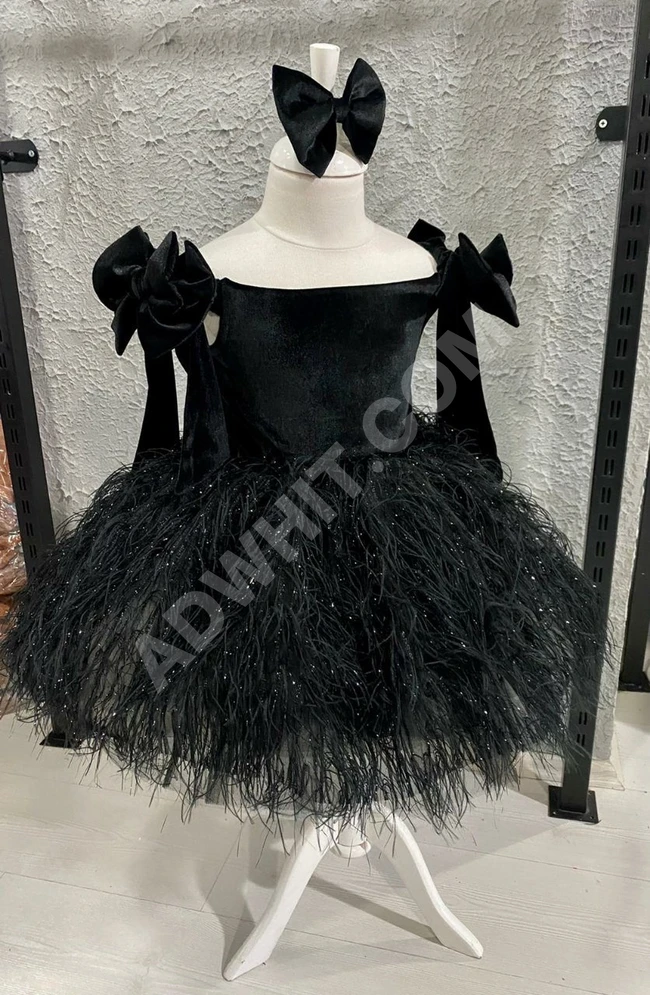 فستان مخمل بناتي 