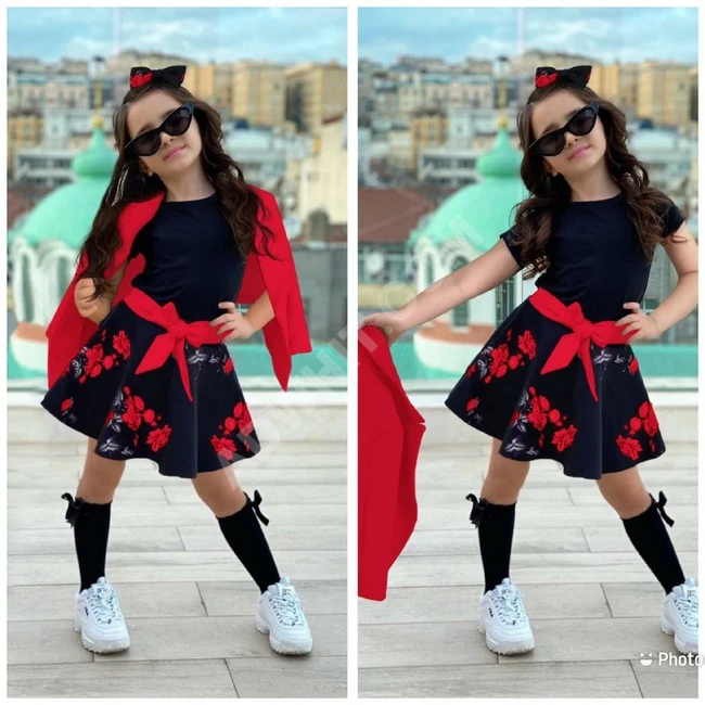 فستان بناتي مع جاكيت 