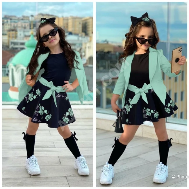 فستان بناتي مع جاكيت 