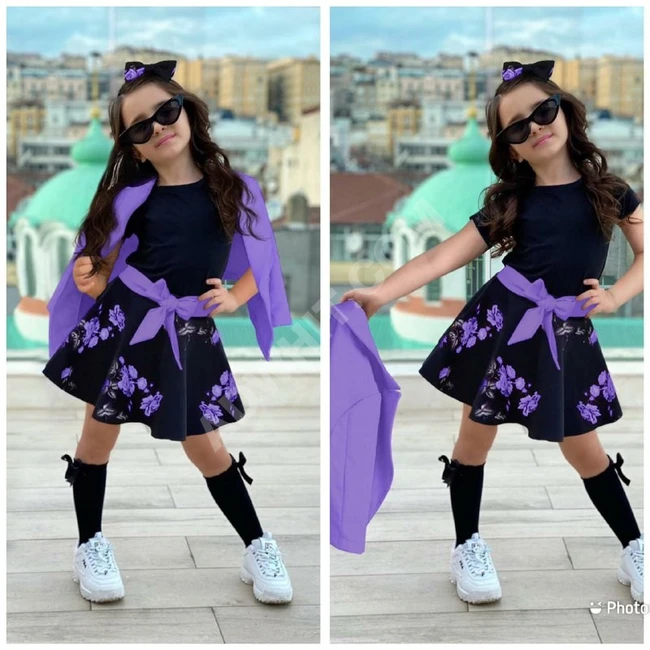 فستان بناتي مع جاكيت 