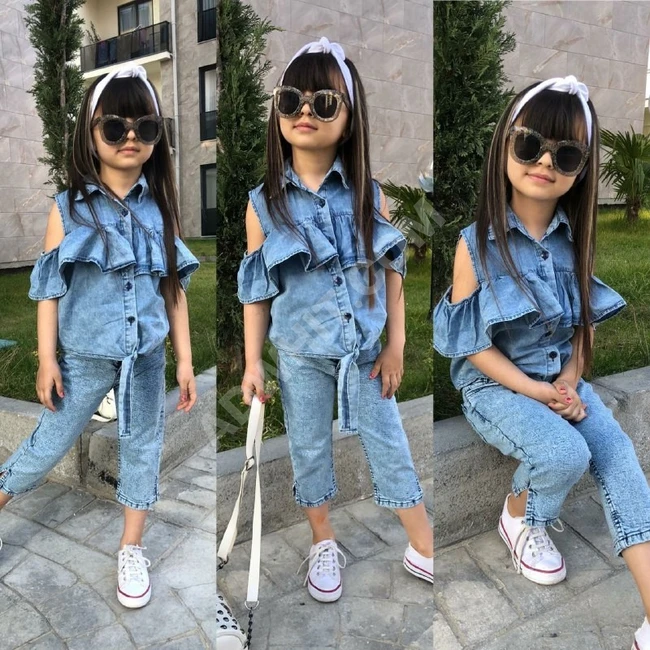 طقم جينز بناتي 