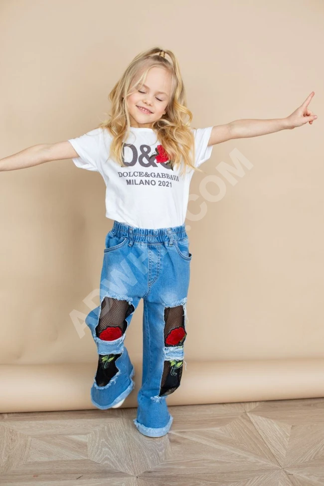 طقم بناتي قطعتين