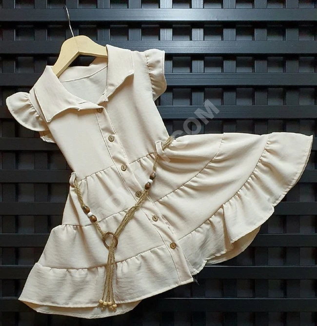 فستان بناتي صيفي مع حزام