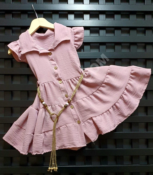 فستان بناتي صيفي مع حزام