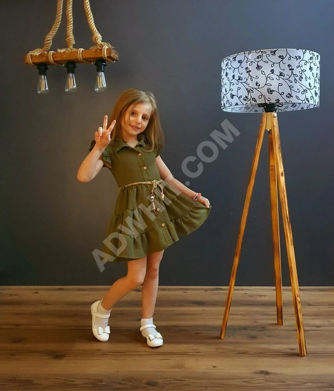 فستان بناتي صيفي مع حزام