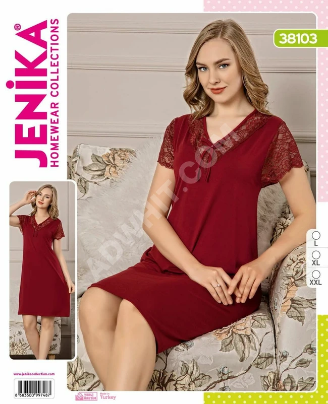 فستان نوم نسائي قصير بأشكال مختلفة 