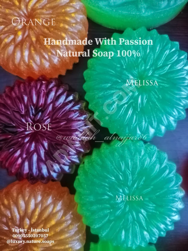 صابون طبيعي صابون جلسرين شفاف مرطب عالي صناعة يدوية تركيا اسطنبول 
