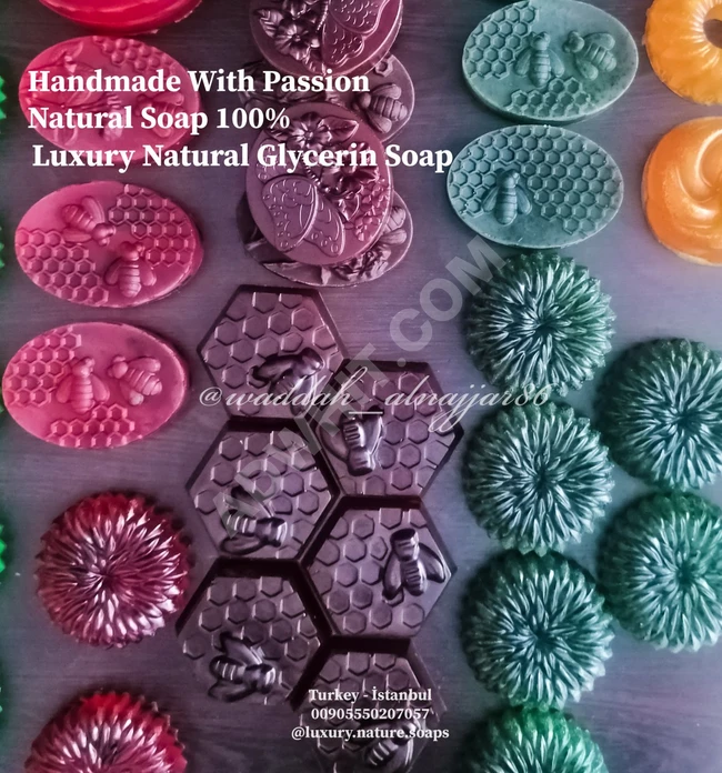 صابون طبيعي صابون جلسرين شفاف مرطب عالي صناعة يدوية تركيا اسطنبول 