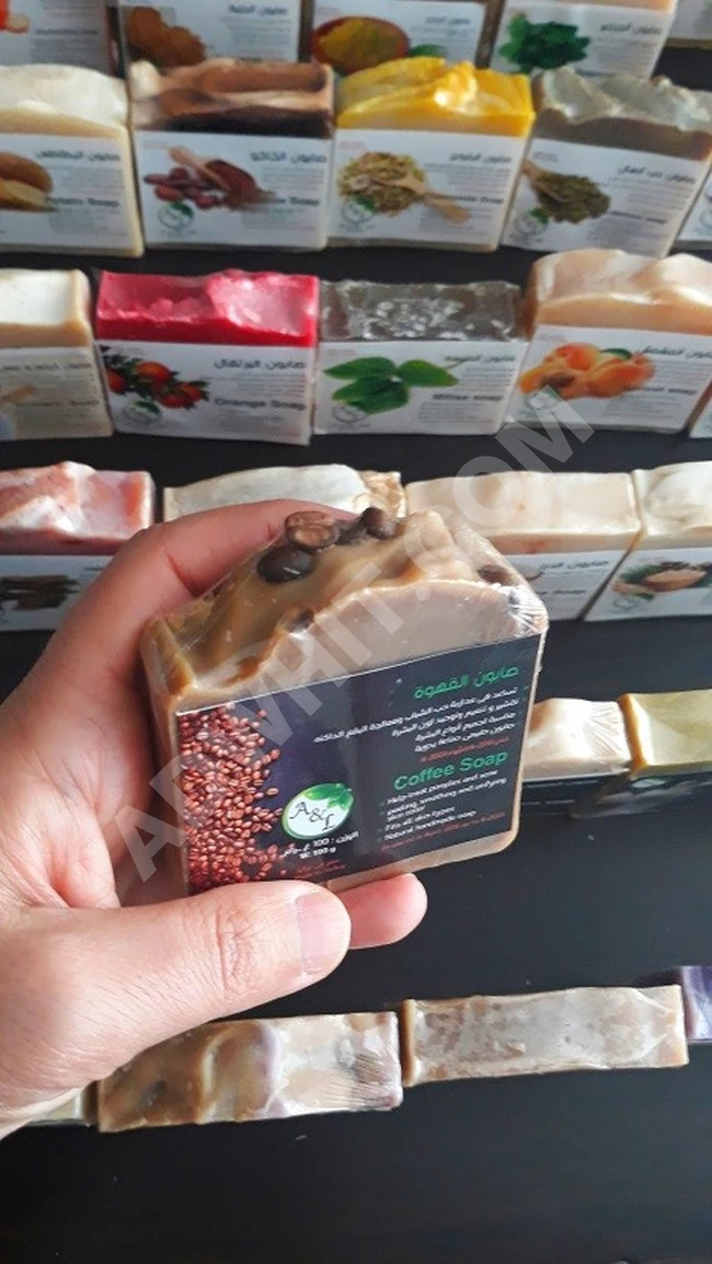 صابون القهوه - طبيعي منتج على البارد بشكل يدوي بحت.