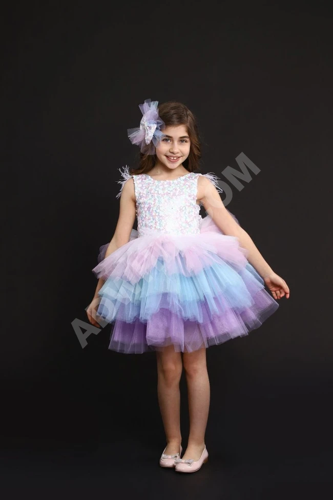 فستان بناتي بألوان جذابة