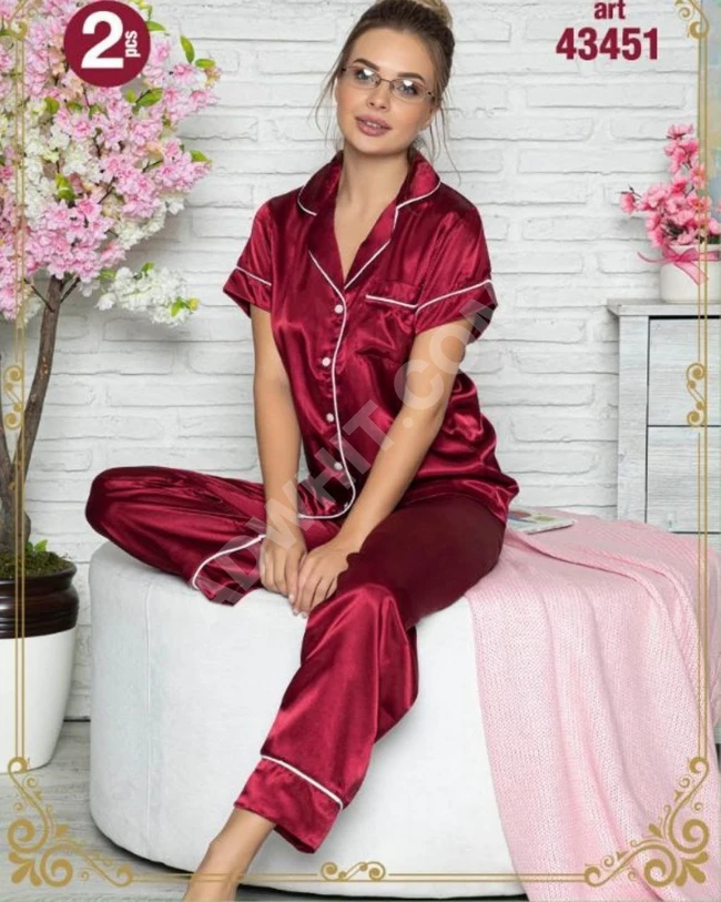بيجاما نسائية ساتان حرير 