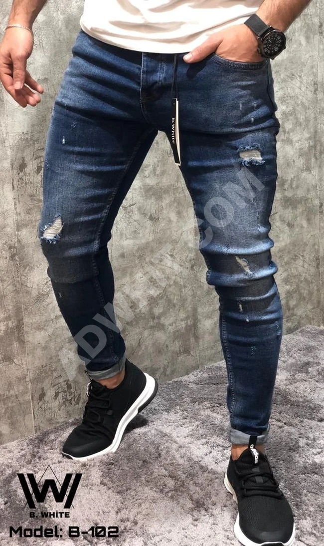 بنطال جينز رجالي طويل