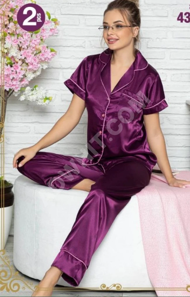 بيجاما نسائية ساتان حرير 