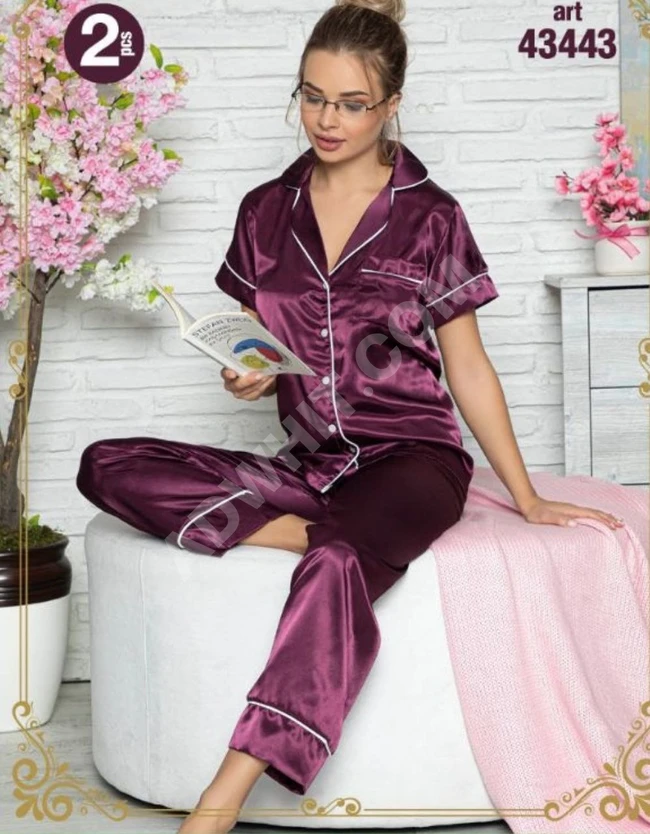 بيجاما نسائية ساتان حرير 