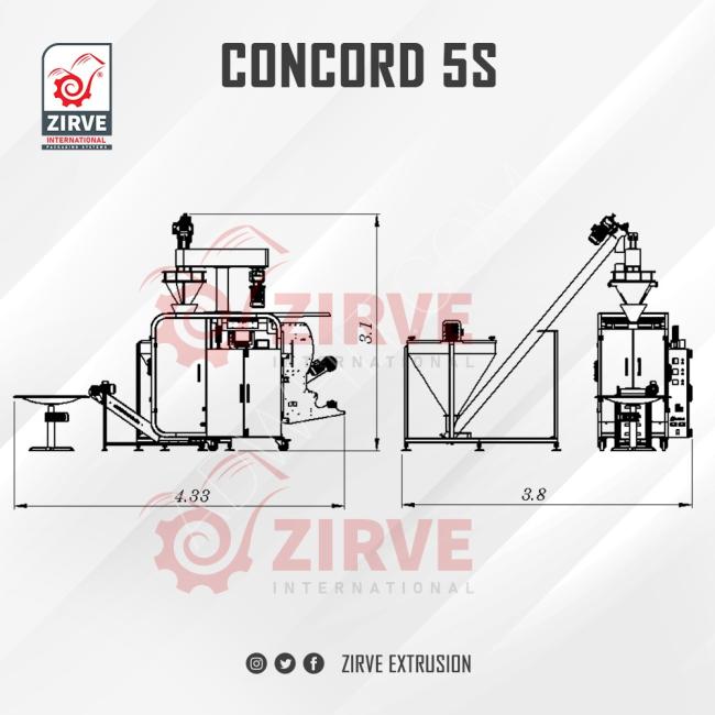 الة تعبئة وتغليف نظام حجمي طراز CONCORD 5-S