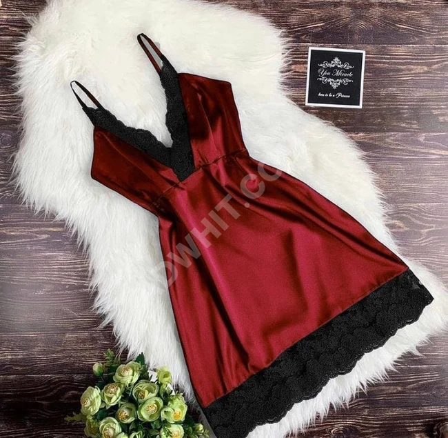 لانجري نسائي قصير حرير ساتان