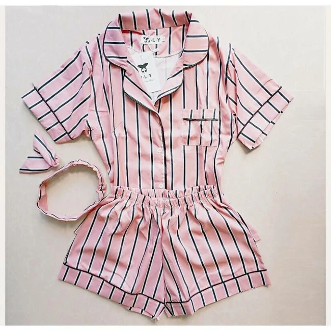 بيجاما نوم نسائية مع ربطة شعر