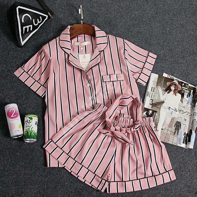 بيجاما نوم نسائية مع ربطة شعر