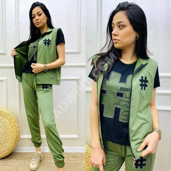 بيجاما نسائية ثلاث قطع 