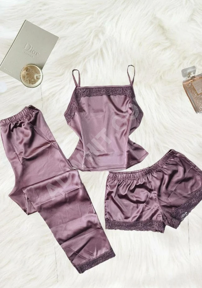 بيجاما نوم نسائية ثلاث قطع 