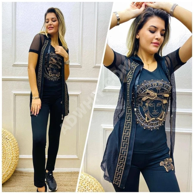 بيجاما نسائية ثلاث قطع 