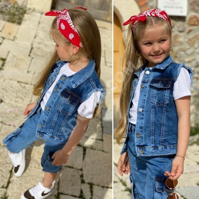 طقم جينز بناتي 