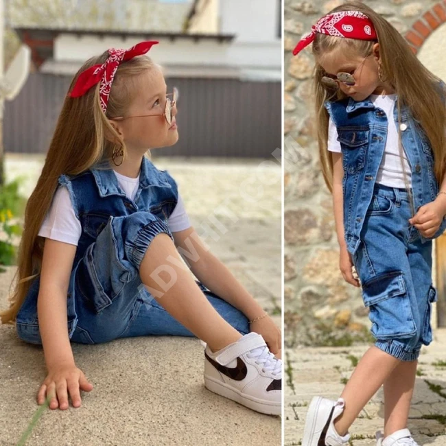 طقم جينز بناتي 