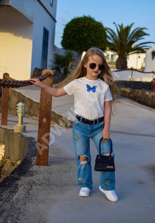 طقم بناتي كنزة مع بنطلون 