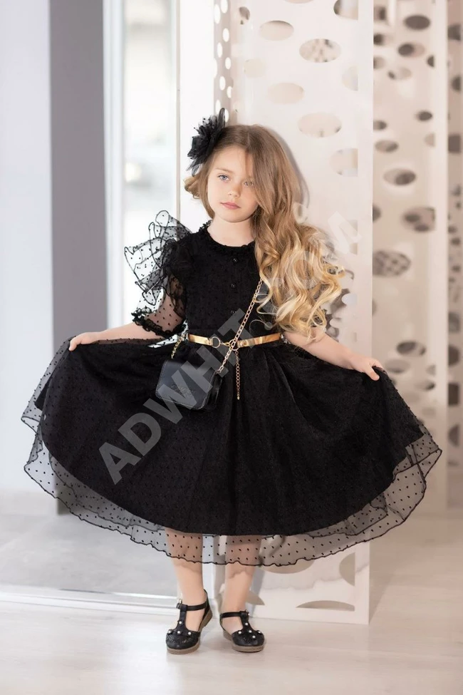 فستان بناتي اسود 