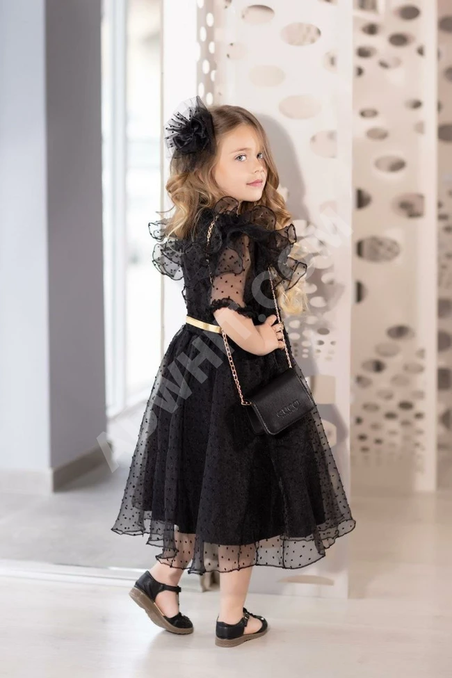 فستان بناتي اسود 