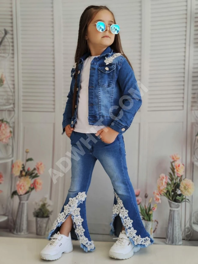 طقم جينز بناتي 