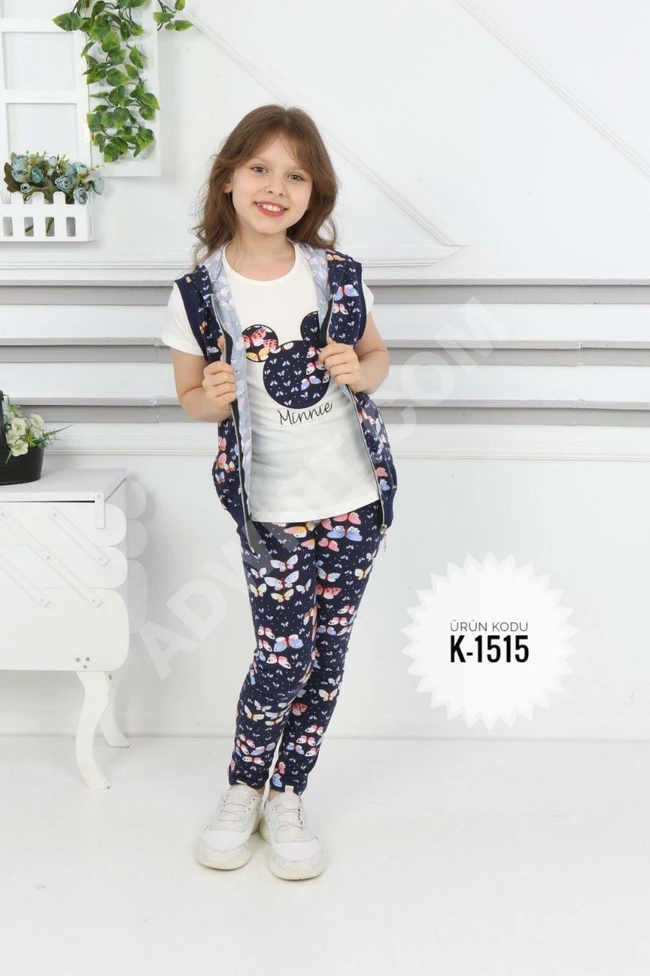 بيجاما بناتي ثلاث قطع 