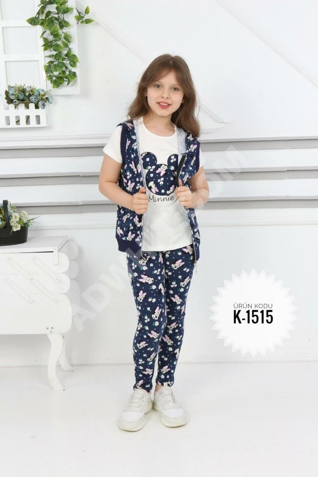 بيجاما بناتي ثلاث قطع 