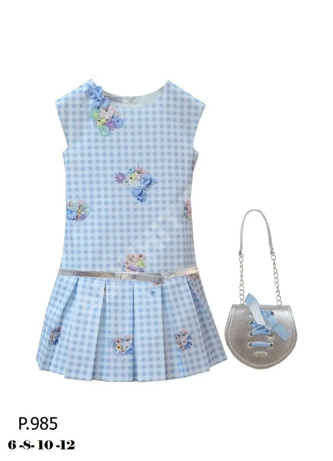 فستان بناتي مع حقيبة 