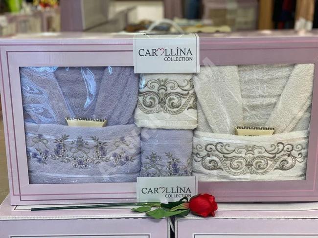 طقم برنص حمام نسائي 