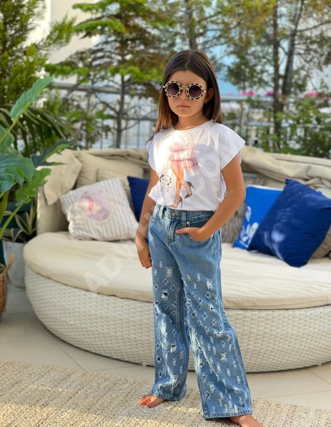 طقم بناتي كنزة مع بنطلون 