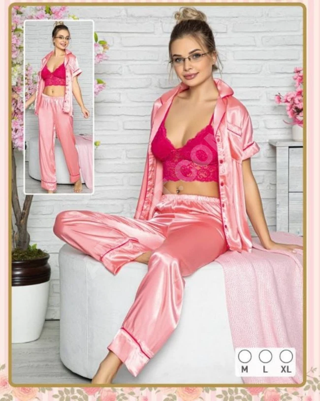 بيجاما نوم نسائية حرير ساتان