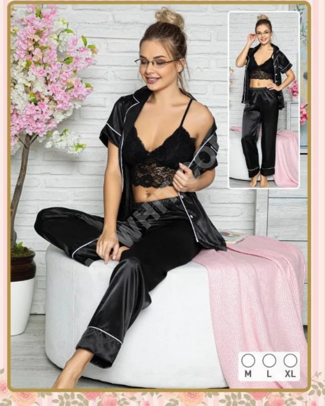 بيجاما نوم نسائية حرير ساتان