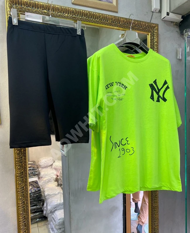 بيجاما نسائية شورت مع تيشرت